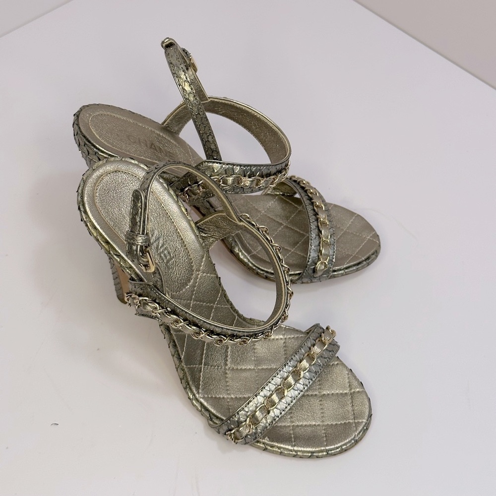 Chanel Iridescent Python Sandal - image 2